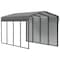 Arrow Storage Products Galvanized Steel Carport, W/ 1-Sided Enclosure, Compact Car Metal Carport Kit, 10'x20'x9', Charcoal CPHC102009ECL1 - alternate 1